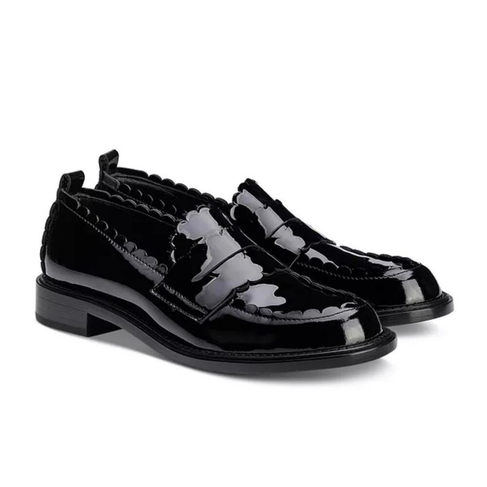 New! AGL Janise Patent Leather‎ Moccasin Penny Loafer Black EU 36 US 6 $555